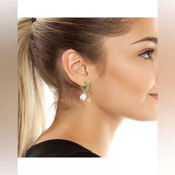 ❌SOLD❌NOT FOR SALE❌Kurt Geiger Lemon & Martini Mismatched Huggie Earrings - Picture 4 of 4